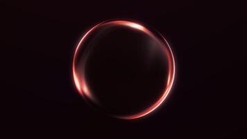lysande abstrakt orange energi sfär med slät lutning ljus på mörk bakgrund. trogen digital klot animering i 4k, sömlös rörelse för modern design och kreativ projekt. video