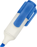 Watercolor blue highlighter pen png