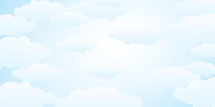 Fluffy clouds in a bright blue sky vector