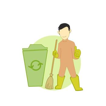 smiling of sweeper vector