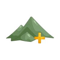 ilustración de montañas con oro más firmar vector
