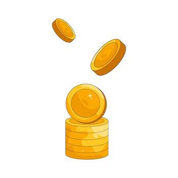gold coins stack illustration vector