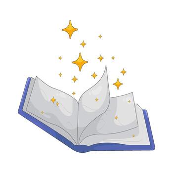 Open book with sparkles vector