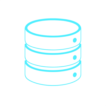 uma azul ícone do uma pilha do dados png