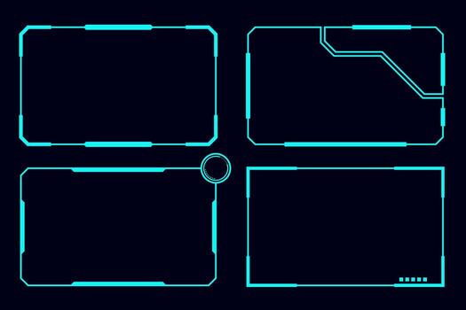 Futuristic digital UI frame designs vector