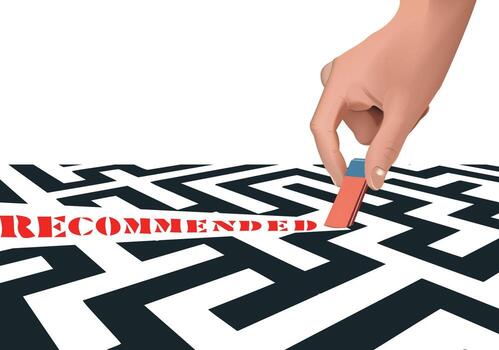 mano quitando recomendado solución con borrador desde laberinto rompecabezas vector