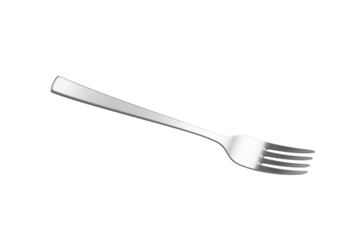 inoxidável aço garfo reflexivo terminar e uma levemente curvado lidar. 3d ilustração png