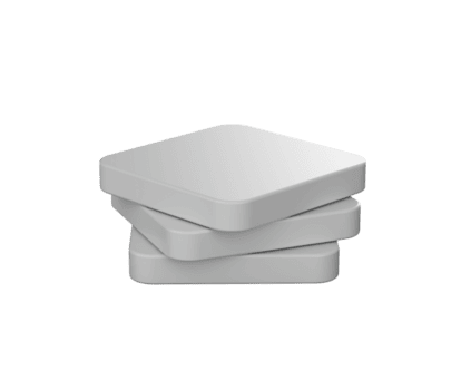 apilar de liso, blanco cuadrado bloques, arreglado simétricamente en un moderno estilo. 3d ilustración png