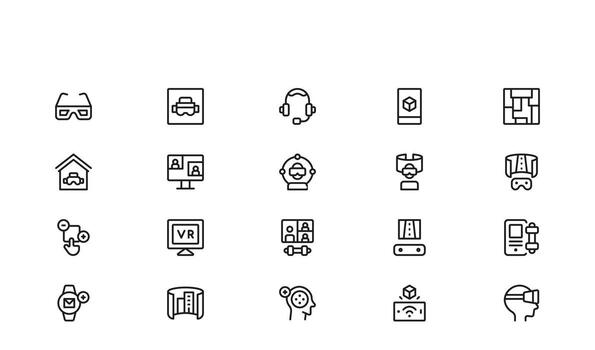 High-quality, contemporary infrastructure line icon set with minimal design components for outstanding usability and distinct vector