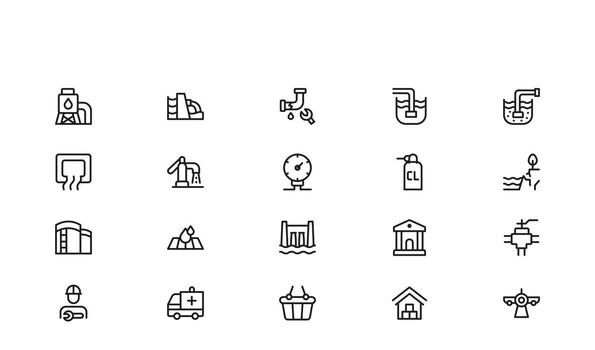 profesional moderno línea icono conjunto para infraestructura con claro visual representación excepcional usabilidad Gracias a mínimo diseño elementos vector