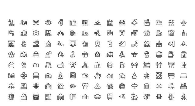 profesional moderno infraestructura línea icono conjunto con pocos diseño elementos para excepcional usabilidad y claramente visible visuales vector