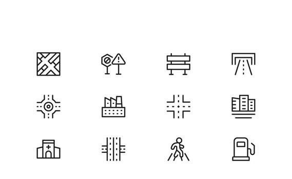 profesional moderno infraestructura línea icono conjunto con pocos diseño elementos para excepcional usabilidad y claramente vector