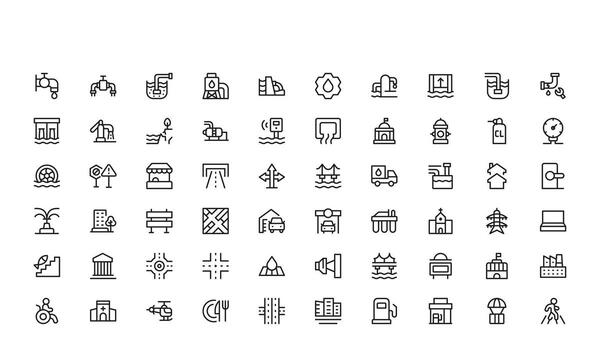 profesional moderno línea icono conjunto para infraestructura con claro visual representación y excepcional usabilidad Gracias a mínimo vector