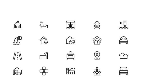 profesional moderno línea icono conjunto para infraestructura con mínimo diseño elementos excepcional usabilidad y claro visual representación vector