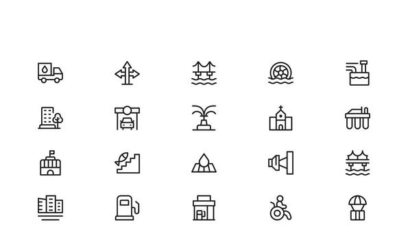 profesional moderno línea icono conjunto para infraestructura con mínimo diseño elementos para excepcional usabilidad y claro visual vector