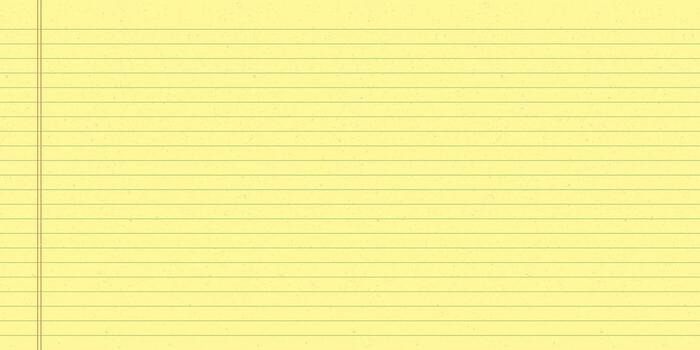 Yellow legal pad with horizontal lines and empty space for writing. Lined notebook sheet with classic school ruled design. vector