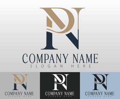 un moderno monograma diseño dónde pn iniciales son sin problemas unido. vector