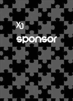 Puzzle pattern with sponsor branding text vector