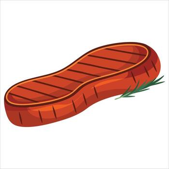 Flat icon of T bone beef steak ideal for food apps websites and culinary designs. Isolated image perfect for menus and restaurant visuals. vector