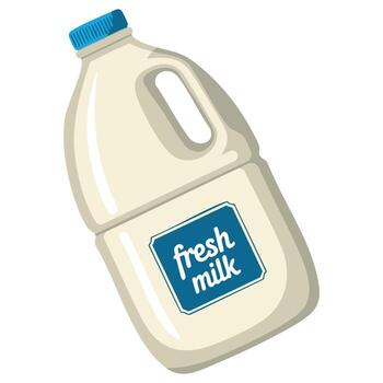 Yogurt in a big bottle flat icon illustration in flat style isolated on white background element suitable for web design advertising and food games vector