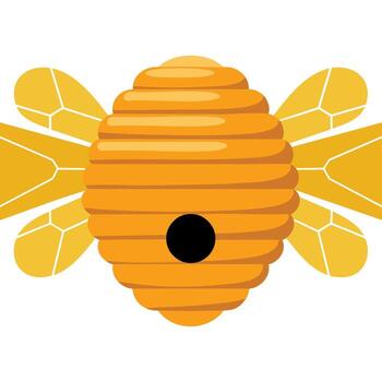 Beehive icon in flat style illustration isolated on white background. Perfect design object for advertising, web, honey labels, and natural product themes. vector