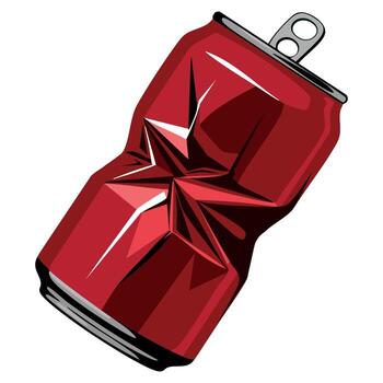 Crumpled tin can icon illustration in flat style isolated on white background ideal for web design recycling environment and waste management themes vector