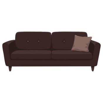 Flat modern house sofa isolated on white background. Ideal for web and game projects or advertising designs focusing on home furniture. vector
