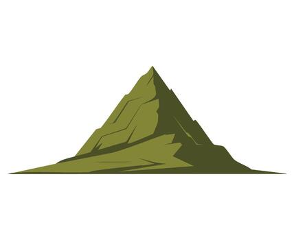 Flat green mountain icon isolated on white background. Ideal element for web, environmental projects, infographics, and nature designs. vector
