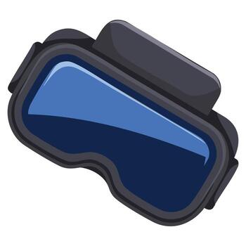 plano ilustración de negro y gris virtual realidad lentes frente ver aislado en blanco fondo, símbolo de vr auriculares, tecnología, digital juego de azar y moderno futurista innovación diseño vector