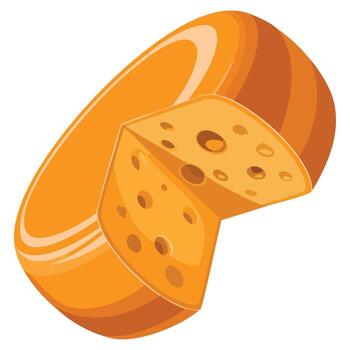 Head of cheese flat icon. head of cheese in flat style isolated on white background. Perfect element for web, games, advertising, and food design themes. vector