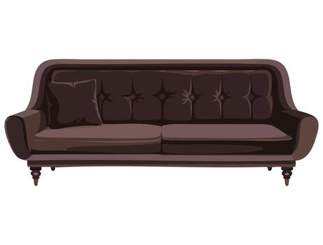 Modern house sofa flat icon in style, isolated on white background. Ideal for web, game, and advertising design projects showcasing furniture. vector