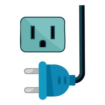 Plug and socket cartoon icon illustration in flat design isolated on white background great for web banner mobile app and infographic graphics vector