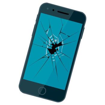 roto inteligente teléfono plano icono aislado en blanco antecedentes. Perfecto elemento para web diseño, tecnología, y digital comunicación efectos visuales vector