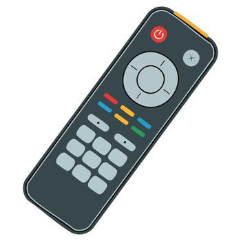 remote control flat icon for TV and media center isolated on white. Ideal element for web, advertising, label, and digital design projects. vector