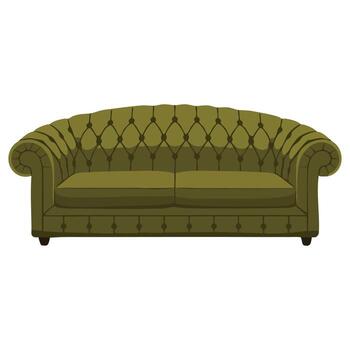 vintage decorative sofa flat icon isolated on white background. Ideal element for web, game, and advertising designs with retro furniture style. vector