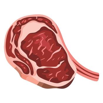 Raw beef steak flat icon isolated on white background. illustration perfect for web projects, game design, and meat advertising visuals. vector