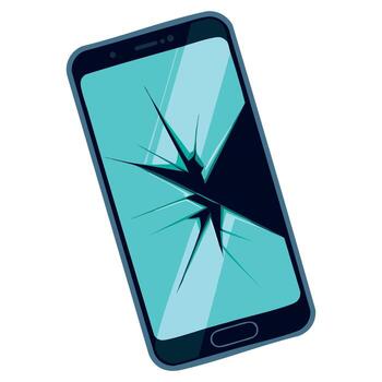 plano roto inteligente teléfono icono en blanco antecedentes. ideal para web, tecnología, reparar servicio, y artilugio ilustración proyectos vector