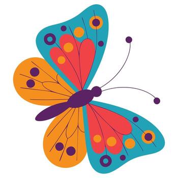 Flat icon butterfly for toy illustration in flat style isolated on white background design element for web games and playful advertising visuals vector
