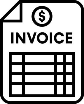 Invoice icon. Invoice, bill, receipt, dan payment concept. Financial document and billing line icon set. Use for for apps, websites, infographics, and financial design vector