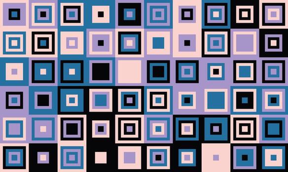 resumen geométrico modelo presentando un cuadrícula de anidado cuadrícula en apagado blues, morados, y negros. ideal para sitio web antecedentes, textil diseños, o moderno Arte proyectos vector