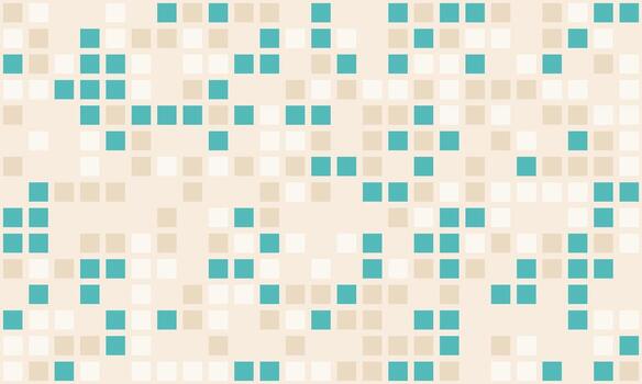 Abstract geometric pattern. Subtle color palette of beige, white, and teal squares creates a calming, modern design. vector