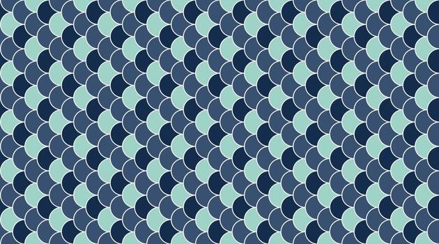 Abstract seamless pattern. Elegant teal and navy blue overlapping circles create a mesmerizing, textured design perfect for backgrounds, textiles, or website design. vector