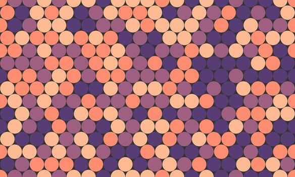 Abstract geometric pattern of overlapping circles in muted peach, purple, and mauve tones. vector