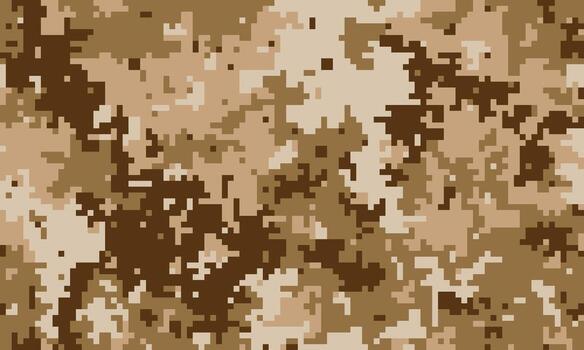 Abstract digital camouflage pattern in desert tones. Ideal for backgrounds, textiles, or militarythemed designs. vector