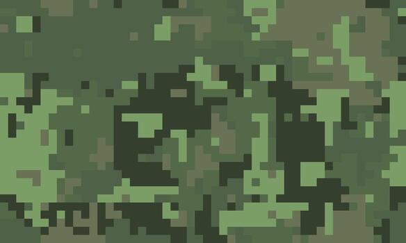 Abstract digital camouflage pattern. Perfect for backgrounds, textures, or militarythemed designs. The pixelated style creates a modern, edgy feel. Ideal for websites, presentations, and more. vector