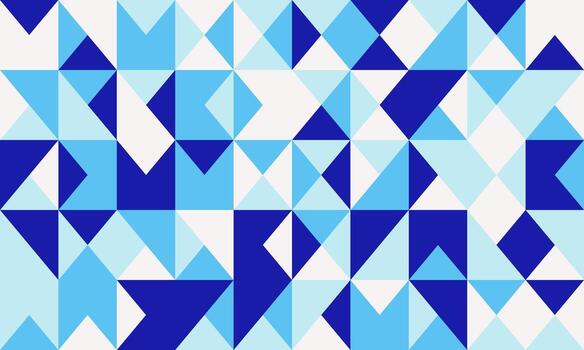 Abstract geometric pattern of blue and white triangles. Modern, vibrant design ideal for backgrounds, website banners, or textile prints. vector