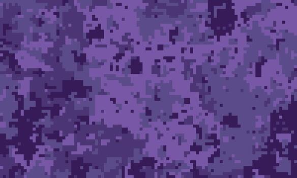 Abstract pixelated camouflage pattern in shades of purple. Ideal for backgrounds, textures, or design projects requiring a modern, digital aesthetic. vector