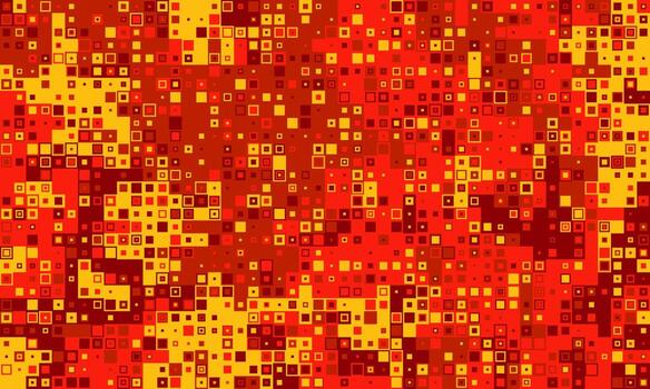 Vibrant red and gold mosaic pattern. Abstract geometric texture ideal for backgrounds, website designs, or modern art projects. vector