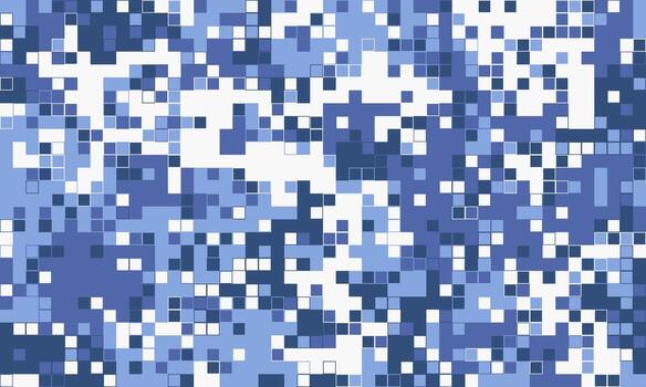 Abstract pixel art background. Shades of blue create a dynamic, textured pattern ideal for tech, website design, or modern art projects. Evokes feelings of digital innovation and data flow. vector