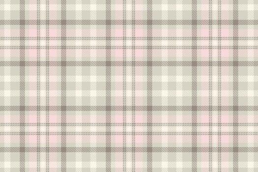 Elegant plaid pattern with soft pink and neutral hues. Ideal for backgrounds, textiles, and design projects. A timeless, versatile texture. vector